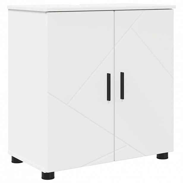 vidaXL Koupelnová skříň Bílá 61 x 35 x 64 cm Kompozitní dřevo, Kov