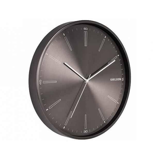 Tmavě šedé kovové hodiny Karlsson Distinct, ø 40 cm
