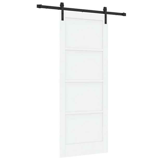 vidaXL Posuvné dveře 83 x 211 cm Masivní borovicové dřevo Bílá a černá