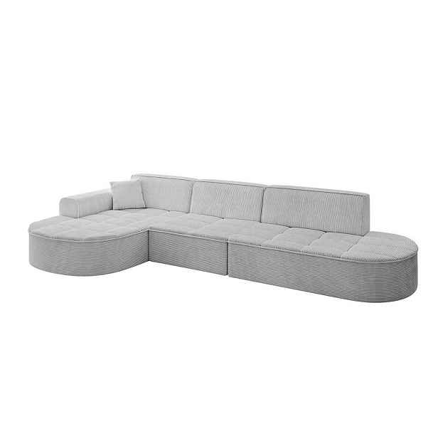 ALTDECOR ROHOVÁ SEDAČKA s otomanem, levá TARO-L2 328x171x79,5 Šedá Manšestr