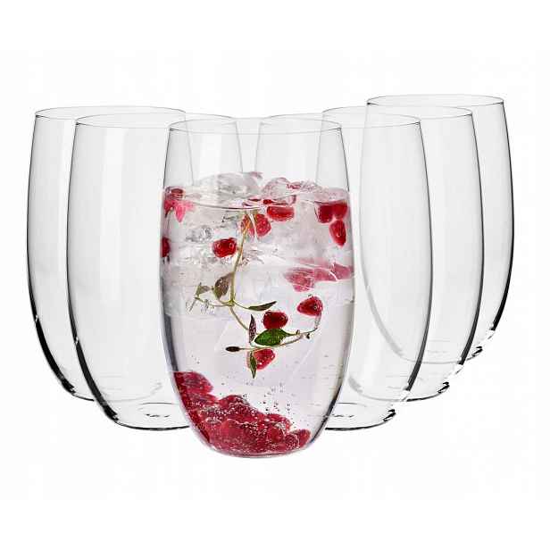 Sklenice Na Vodu A Nápoje vysoké 650 ml sada 6 kusů sklenice