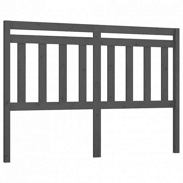 vidaXL Čelo postele šedé 126 x 4 x 100 cm masivní borovice