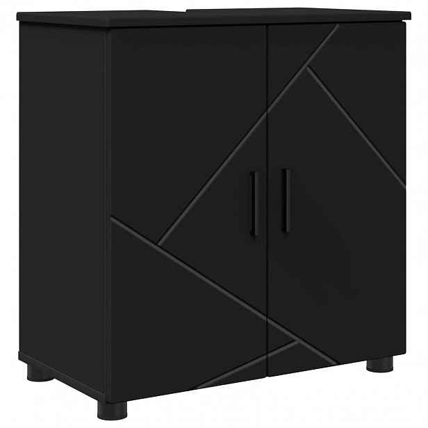 vidaXL Koupelnová skříň Černá 61 x 35 x 64 cm Kompozitní dřevo, Kov