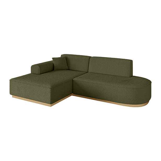 ALTDECOR ROHOVÁ SEDAČKA s otomanem, levá IREA-L1-v2 232x165x80 Zelená Buklé