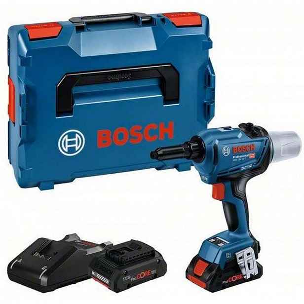 Bosch - 18V AKU nýtovací pistole, 2x aku 18 V ProCORE 4,0 Ah, nabíječka 06019K5001