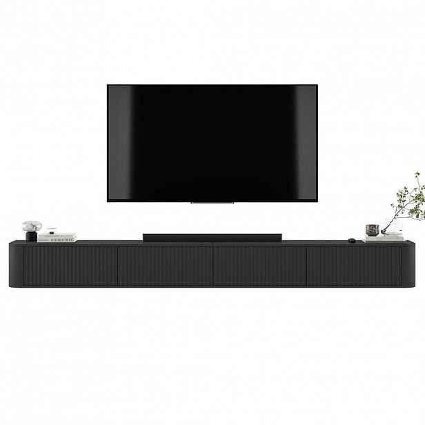Meble Lindner TV stolek Aurora, sada 2 kusů, matná černá, 280 cm