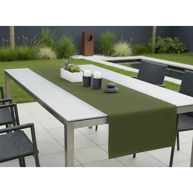 Venkovní běhoun - ubrus  RUNNER color 18 tmavě zelená, různé rozměry Mybesthome Rozměr: 40x140 cm