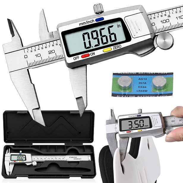 Elektronické Digitální Posuvné Měřítko Kovové 0-150 MM Přesné LCD Pouzdro Na Baterie