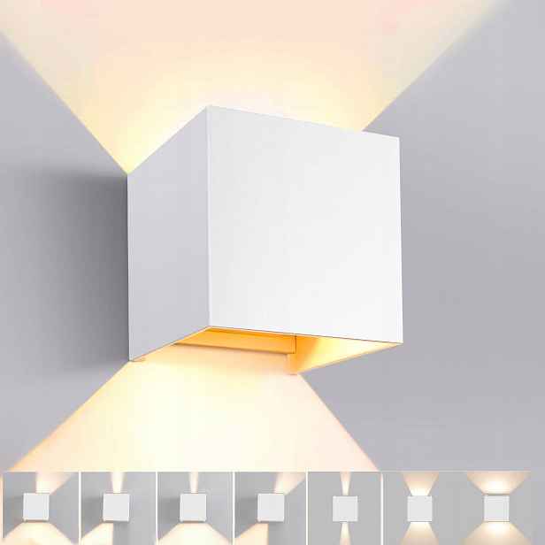 Led nástěnná lampa Bílá Moderní Kreativní Lampa 3000K 20W teplá bílá