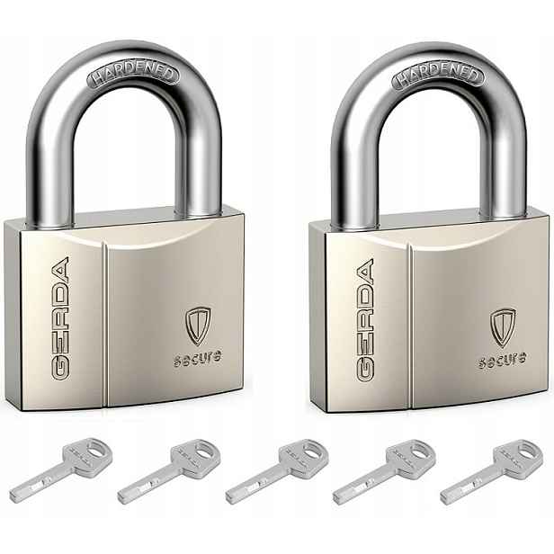 Sada 2-TWINS Mosazných Poniklovaných Visacích Zámků Secure Ksws S40