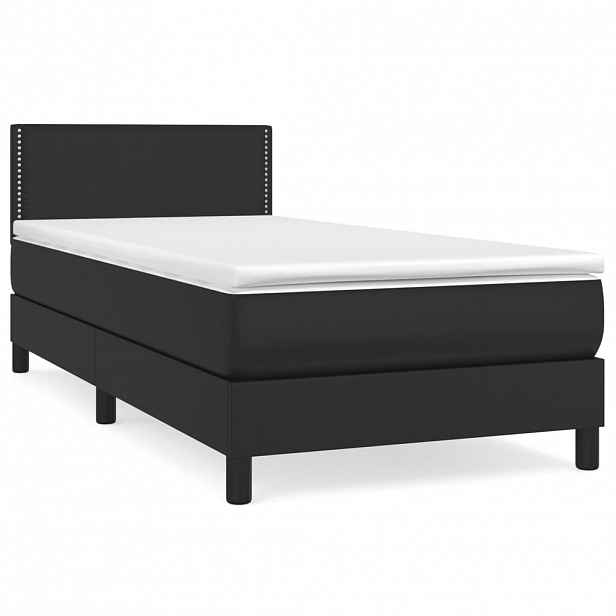 vidaXL Box spring postel s matrací černá 90x190 cm umělá kůže