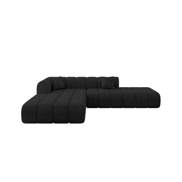 ALTDECOR ROHOVÁ SEDAČKA s otomanem, levá BILA-L 289x176x71 Černá Velur