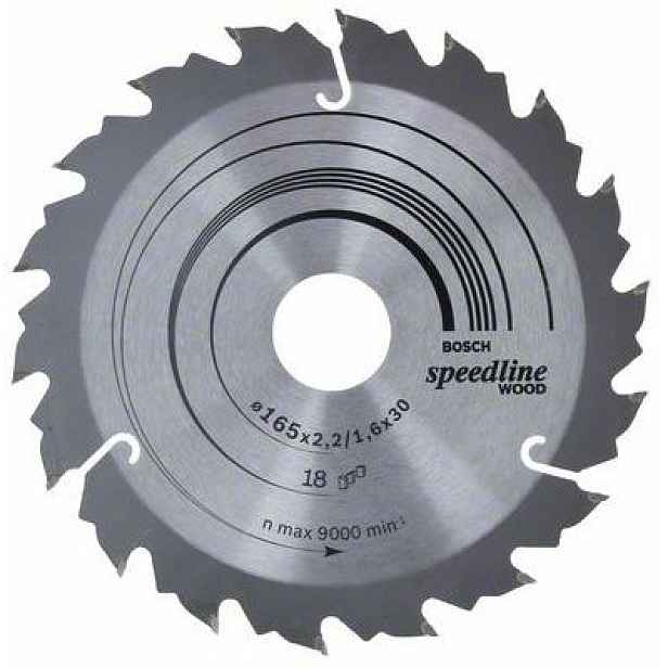 Kotouč pilový Bosch Speedline Wood 165×30×2,4 mm 18 z.