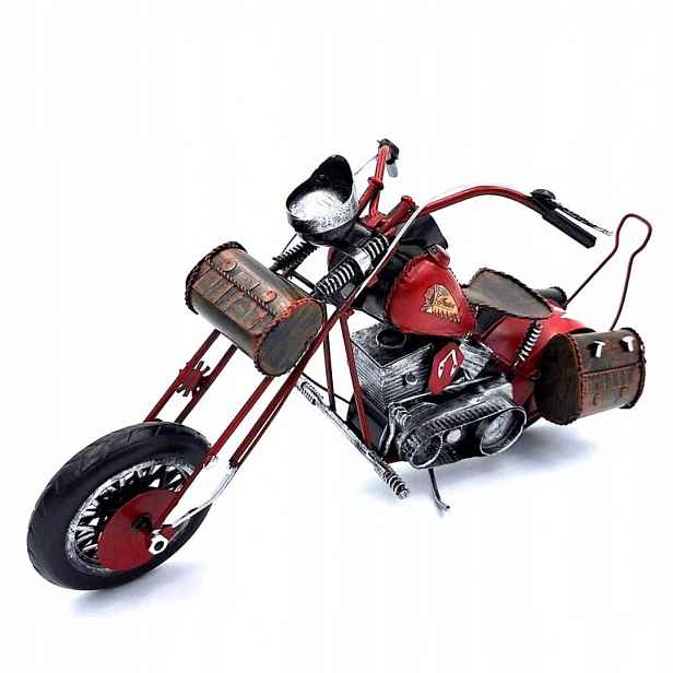 Model motocyklu chopper z kovu velký dekorační motocykl
