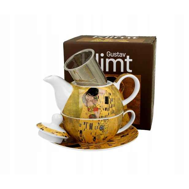 Tea for one šálek konvička Klimt Polibek sítko