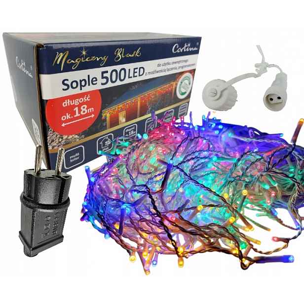 Vánoční Osvětlení Na Stromeček Sople 500 Led Multi Vánoční Stromek Přídavná Zásuvka Programátor
