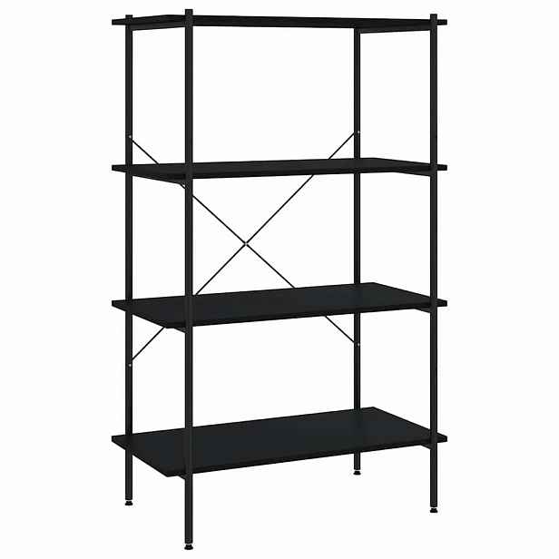 vidaXL Policový regál se 4 policemi černý 80 x 40 x 130 cm