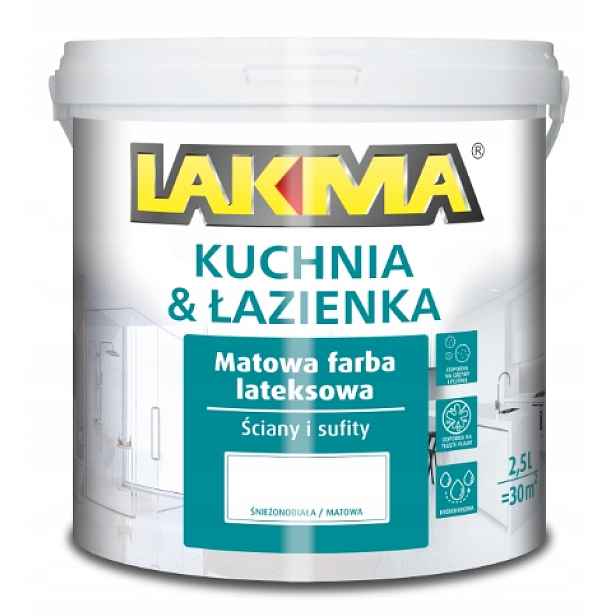 Barva Emulze Kuchyně & Koupelna Bílá Matná Lakma 2,5 L