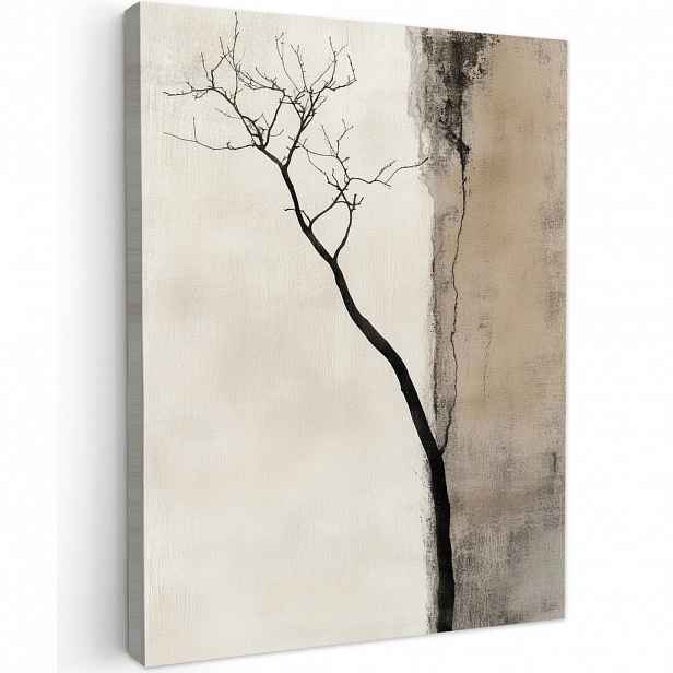 MuchoWow OBRAZ NA PLÁTNĚ Wabi sabi - Rostlina - Béžová 30x40 cm