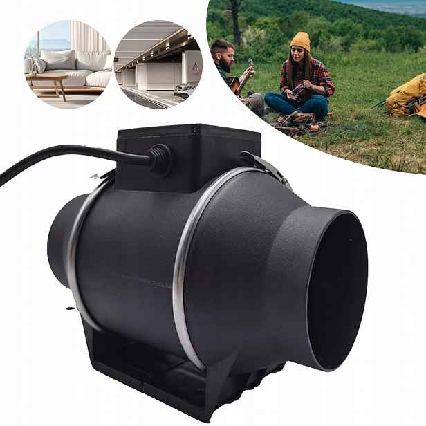 Trubkový Ventilátor Do Kuchyně S Nastavitelným Ventilátorem Pro Kouřovod 100 MM