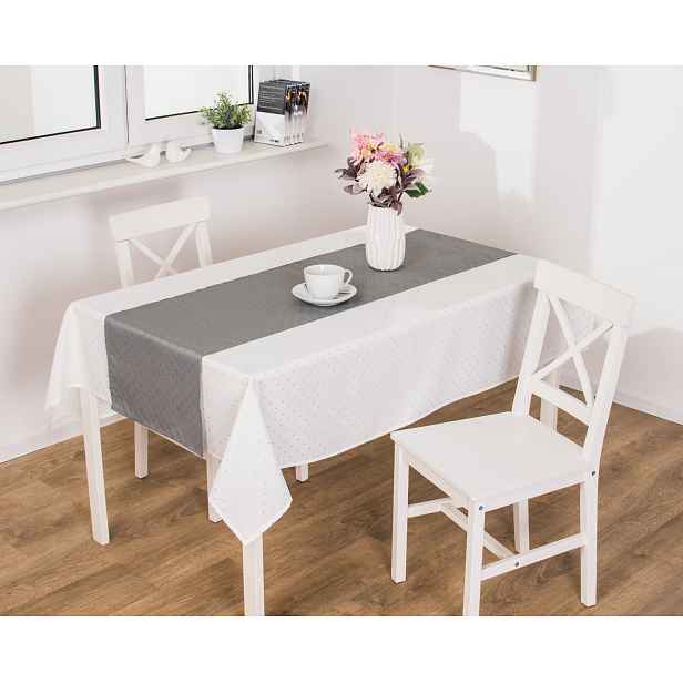 Ubrus - běhoun na stůl MIGOT šedá/stříbrná 40x140 cm Mybesthome