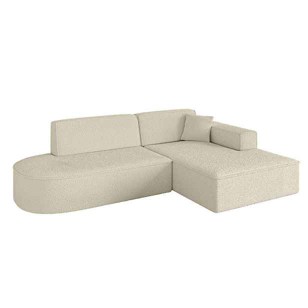 ALTDECOR ROHOVÁ SEDAČKA s otomanem, pravá IREA-L1-v4 232x165x77 Béžová Buklé