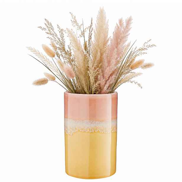 Butlers MEDLEY Váza 20 cm - žlutá/růžová
