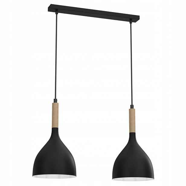 Černá závěsná lampa na liště 2-bodová Noak Wood 3730 Luminex