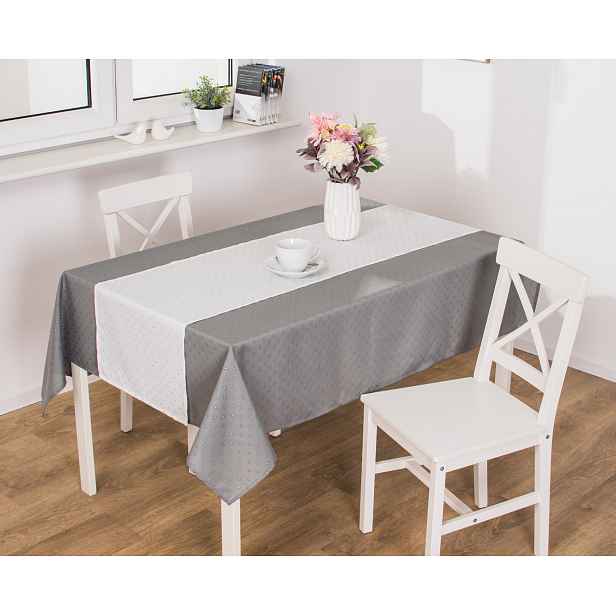 Ubrus - běhoun na stůl MIGOT krémová/stříbrná 40x140 cm Mybesthome