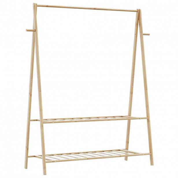 vidaXL Stojan na oblečení s policemi 132x45,5x150,5 cm bambus