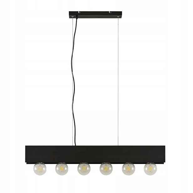 Závěsná lampa Lindby moderní, z černého kovu, 6 bodů světla, E27