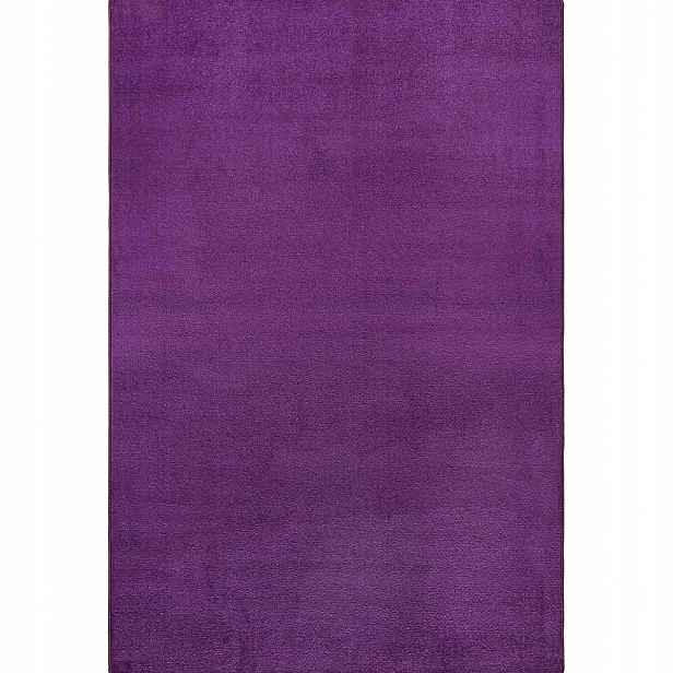 Koberec jednobarevný 100 x 150 cm, fialový s měkkým krátkým vlasem