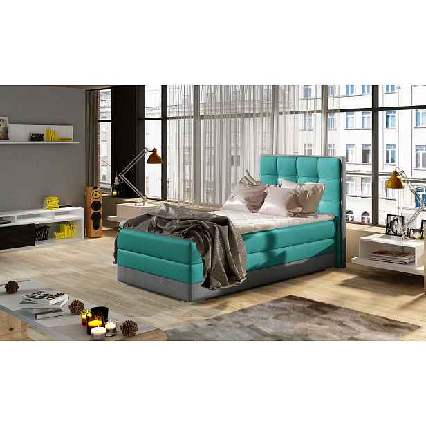 Moderní box spring postel Adria 90x200, zelená Roh: Orientace rohu Levý roh HELCEL