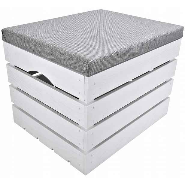 Úložný Prostor Box S Čalouněním Taburet Dřevěná Nádoba