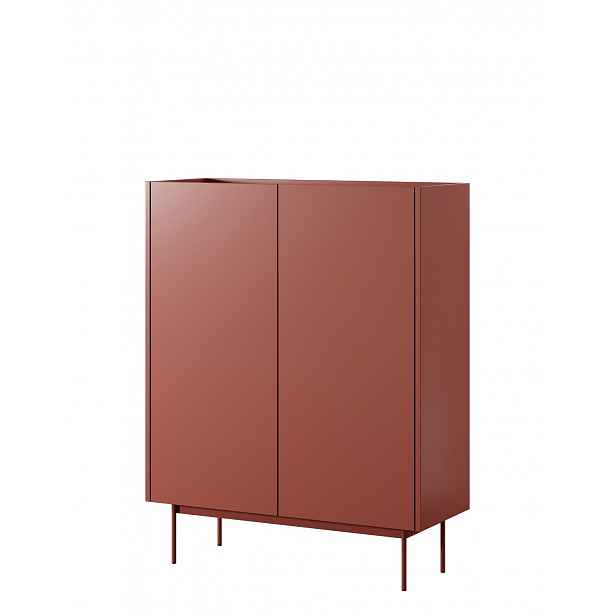 Vysoká komoda Color KD-97 cihlová/dub linea