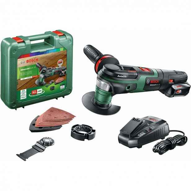 Bosch - 18V AKU oscilační multibruska, 1x aku 2,5 Ah Li-Ion, nabíječka 0603104001