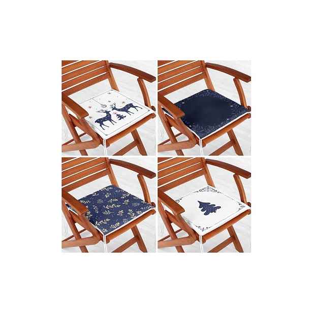 Podsedáky v sadě 4 ks s vánočním motivem 40x40 cm Blue Christmas – Mila Home