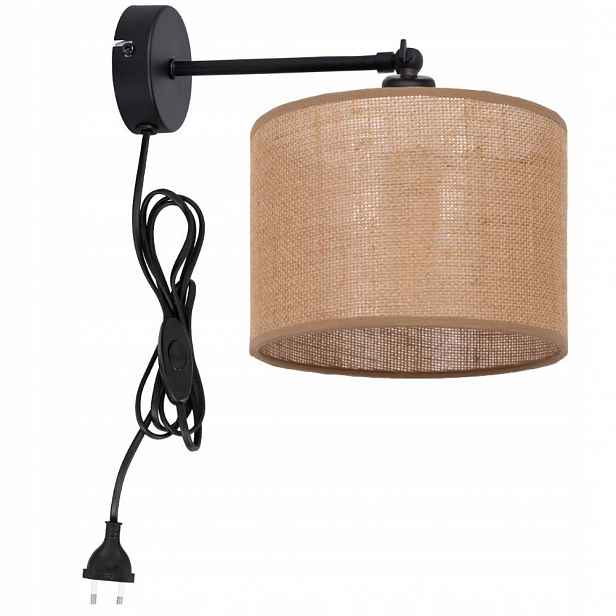 Skandinávská Nástěnná Lampa Juta S Konektorem E27, Stínidlo