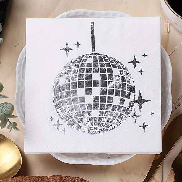 TEMU Dvouvrstvé ubrousky na diskotéku 25 x 25 cm, ubrousky na párty, narozeninovou oslavu, běžnou párty, dekorace na Halloween a Vánoce