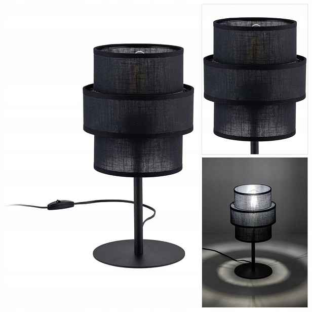 Černá stolní lampa Calisto v moderním designu v pracovně Tk Lighting