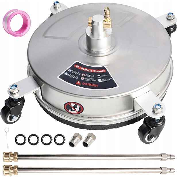 Kartáč 14" na čištění dlažby 4000 Psi rotační kolíky Myjka 2 lanka