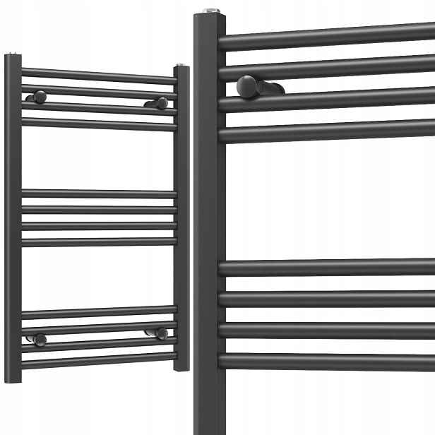 Koupelnový Radiátor Žebřík 500x800 322W 12ŽEBER Černý Slim 50x80cm