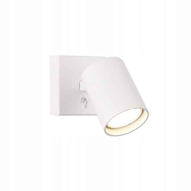 Moderní bílé nástěnné svítidlo s pohyblivým reflektorem a vypínačem Maxlight