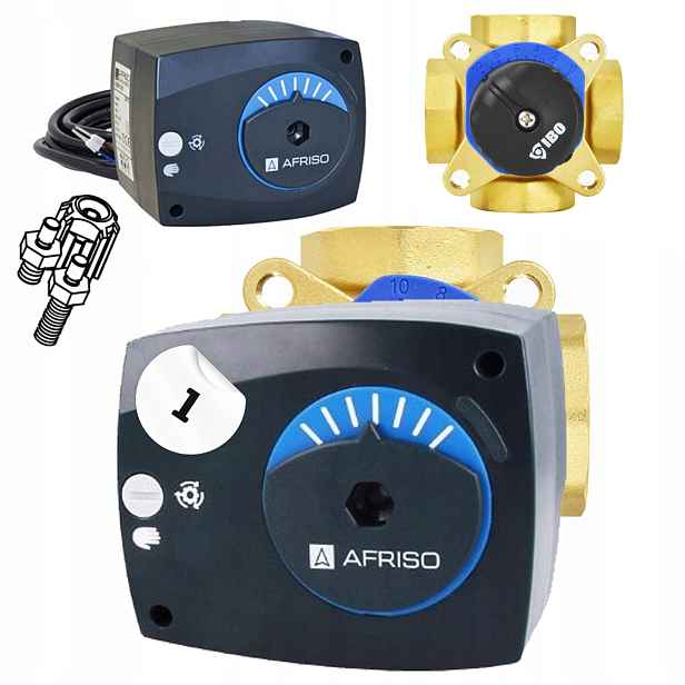 Sada 4CESTNÉHO Směšovacího Ventilu DN25 1 Palce 3-BODOVÝ Pohon Afriso Arm