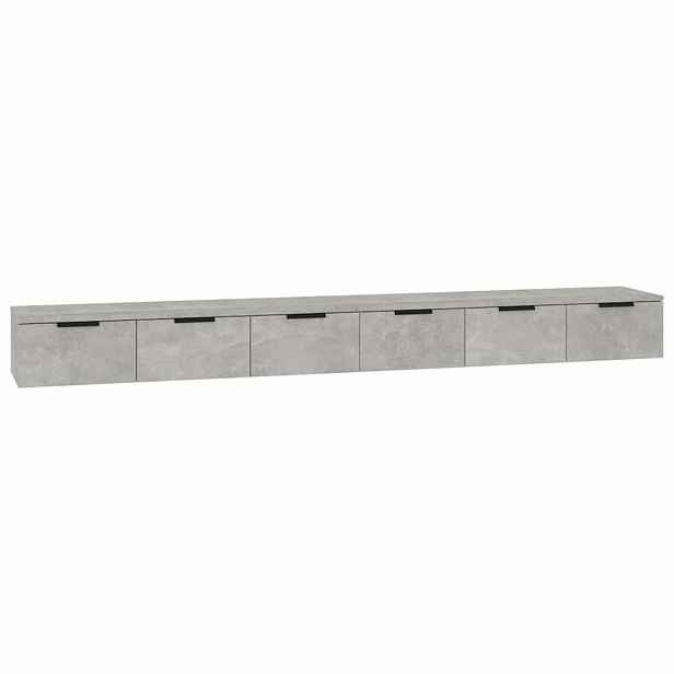 vidaXL Nástěnné skříňky 2 ks betonově šedé 102 x 30 x 20 cm kompozit