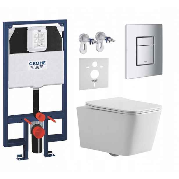 7v1 Sada Wc, Stelaz Grohe Slim Wc Mísa Imprese Tornado Tlačítko