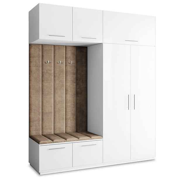 MASSENO MODERNÍ PŘEDSÍŇOVÁ SESTAVA REMA, 200/240/60 cm, bílá