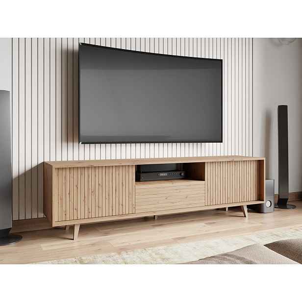 Široký stolek pod TV PRESIDIO - dub artisan