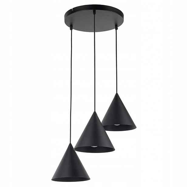 Závěsná lampa Lustr Klasická Kov Černá 140 Cm 3xE27 Cono Tk Lighting