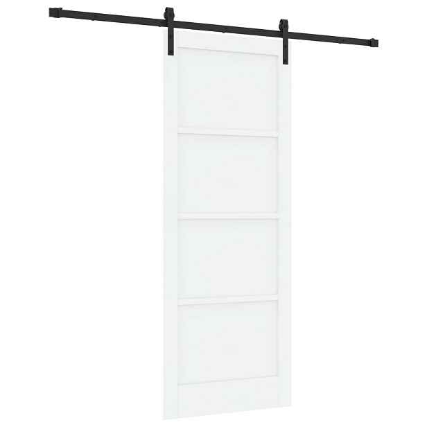 vidaXL Posuvné dveře 83 x 211 cm Kompozitní dřevo Bílá a černá